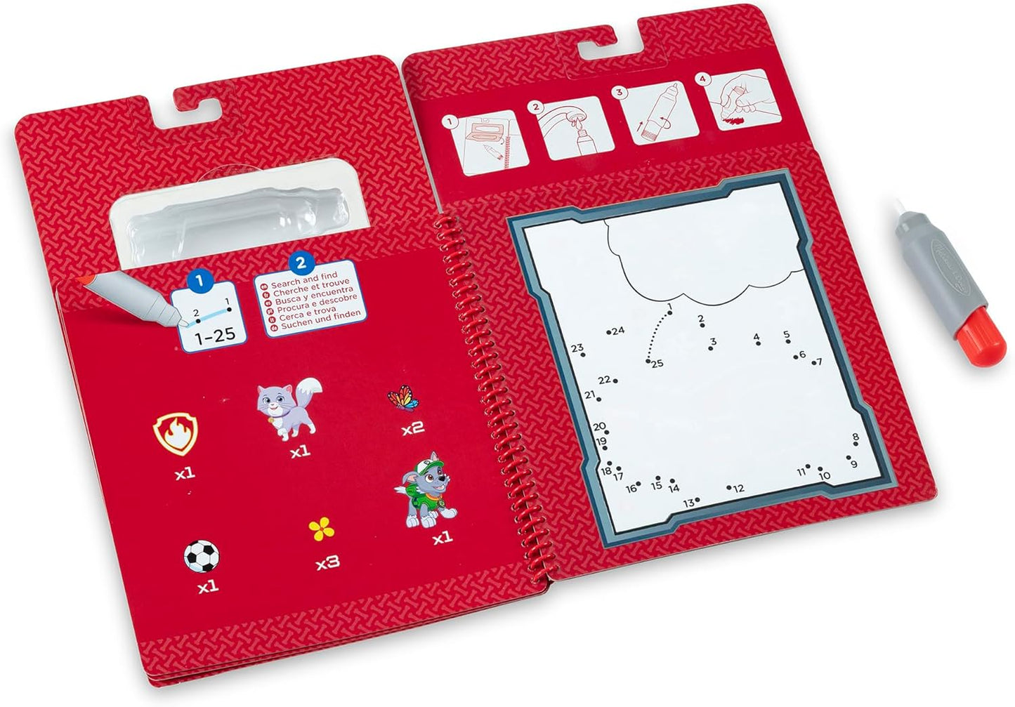 Melissa & Doug PAW Patrol Water Wow! Marshall Water Reveal Travel Activity Book, Reusable Coloring Pad for Kids Ages 3+