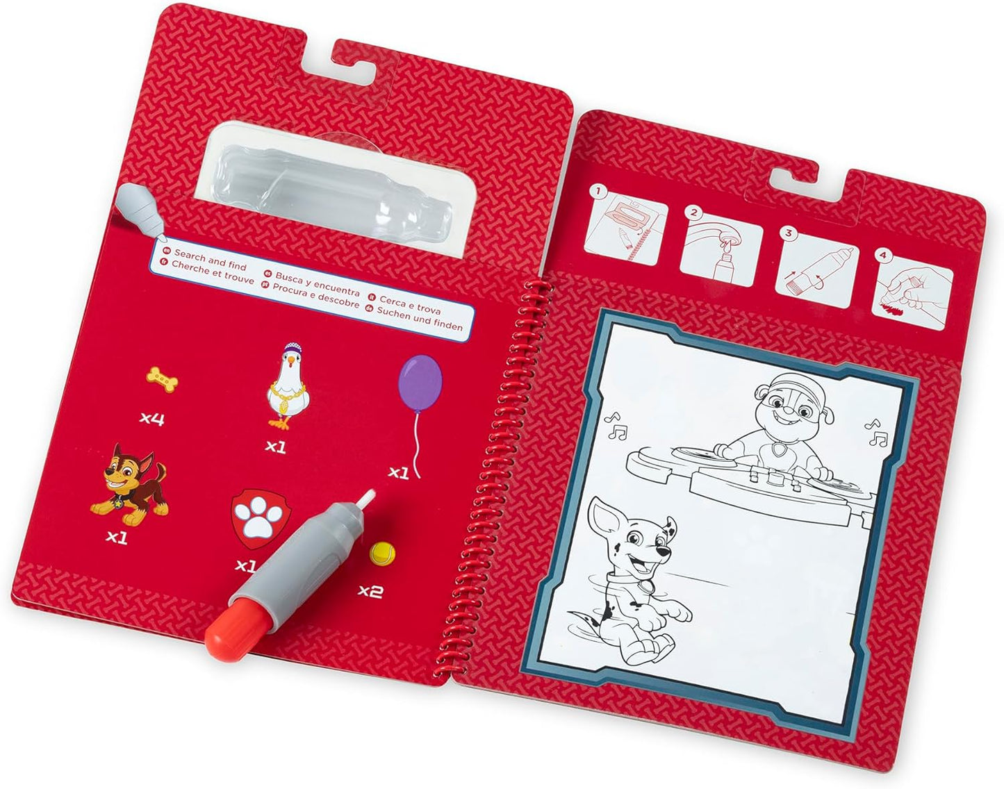 Melissa & Doug PAW Patrol Water Wow! Marshall Water Reveal Travel Activity Book, Reusable Coloring Pad for Kids Ages 3+
