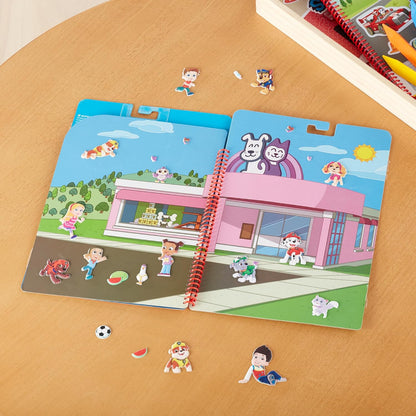 Melissa & Doug PAW Patrol Restickable Puffy Stickers Adventure Bay Play Set, Reusable Sticker Activity Toy for Kids