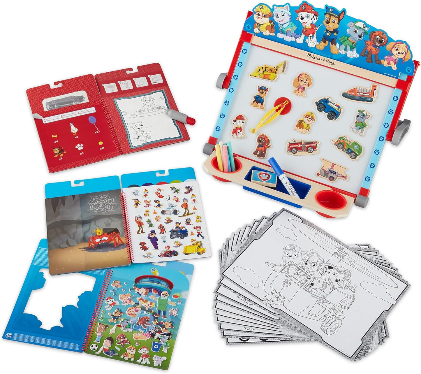 Melissa & Doug PAW Patrol Restickable Puffy Stickers Adventure Bay Play Set, Reusable Sticker Activity Toy for Kids