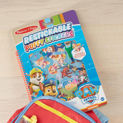Melissa & Doug PAW Patrol Restickable Puffy Stickers Adventure Bay Play Set, Reusable Sticker Activity Toy for Kids