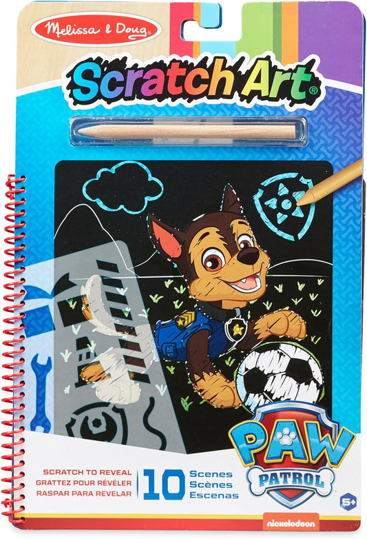 Melissa & Doug PAW Patrol Scratch Art Pad – Chase Color Reveal Travel Activity Pad for Kids