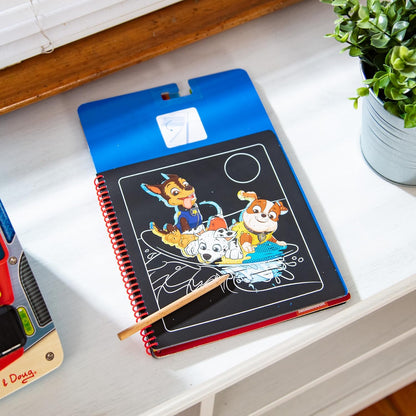 Melissa & Doug PAW Patrol Scratch Art Pad – Chase Color Reveal Travel Activity Pad for Kids