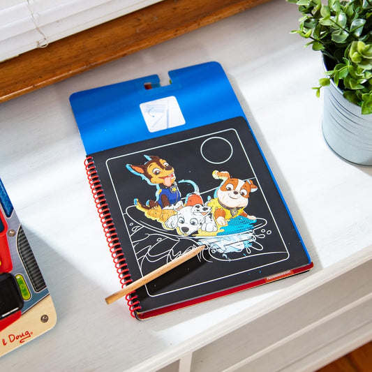 Melissa & Doug PAW Patrol Scratch Art Pad – Chase Color Reveal Travel Activity Pad for Kids