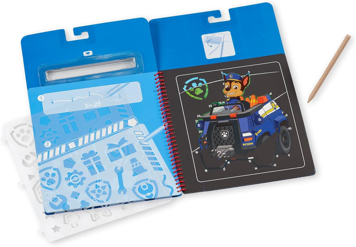 Melissa & Doug PAW Patrol Scratch Art Pad – Chase Color Reveal Travel Activity Pad for Kids