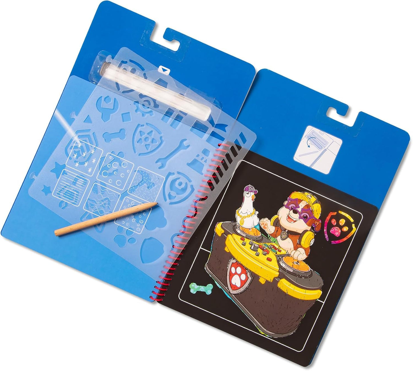 Melissa & Doug PAW Patrol Scratch Art Pad – Chase Color Reveal Travel Activity Pad for Kids