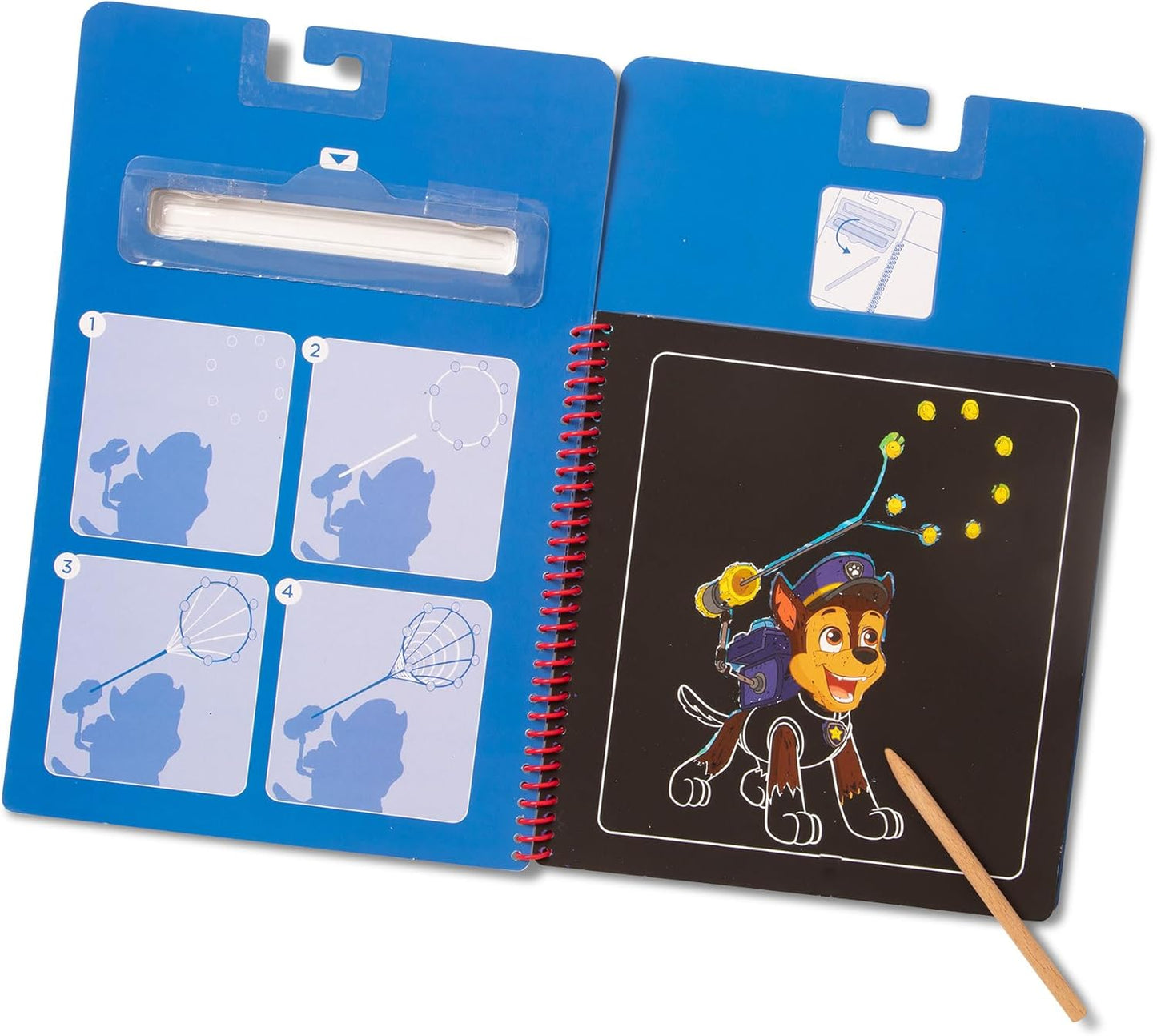 Melissa & Doug PAW Patrol Scratch Art Pad – Chase Color Reveal Travel Activity Pad for Kids