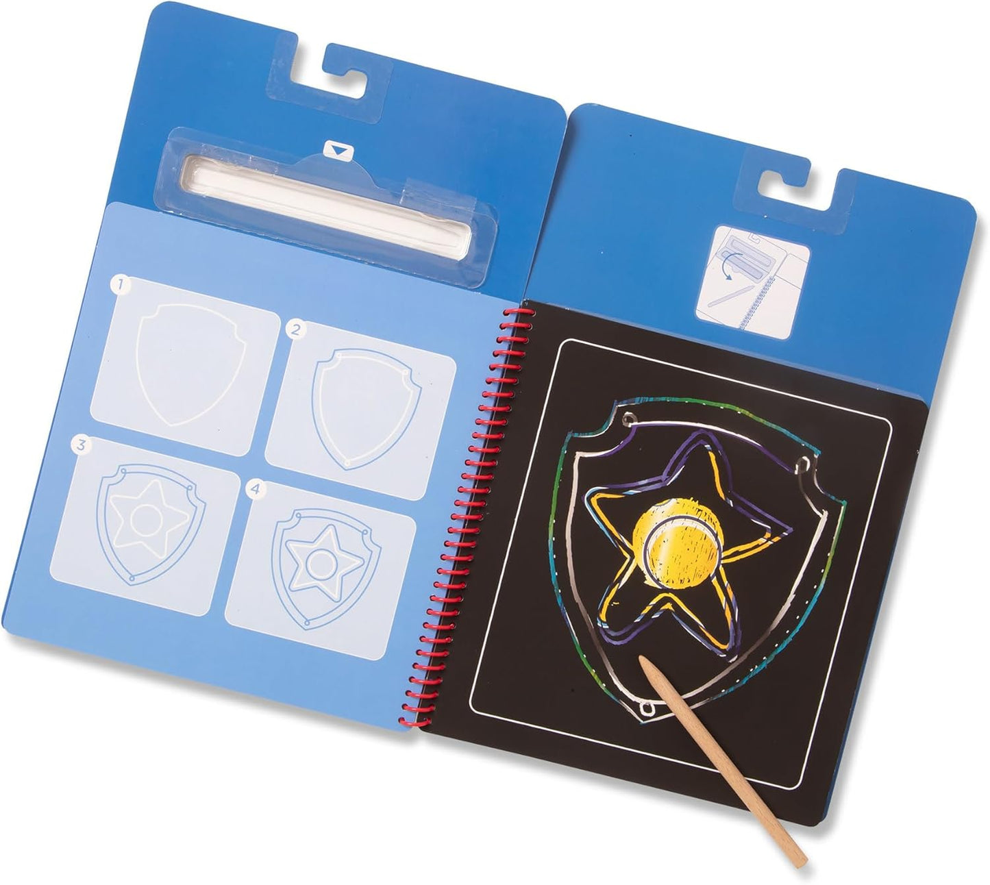 Melissa & Doug PAW Patrol Scratch Art Pad – Chase Color Reveal Travel Activity Pad for Kids