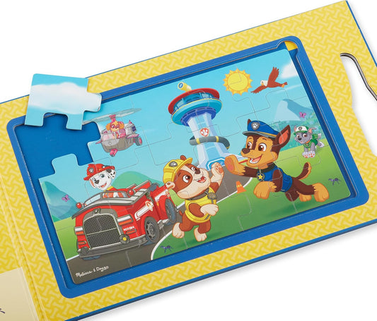 Melissa & Doug PAW Patrol Take-Along Magnetic Jigsaw Puzzle Set, 2 x 15 Pieces, Travel Activity Toy for Kids Ages 3+