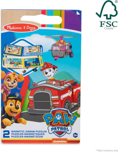 Melissa & Doug PAW Patrol Take-Along Magnetic Jigsaw Puzzle Set, 2 x 15 Pieces, Travel Activity Toy for Kids Ages 3+