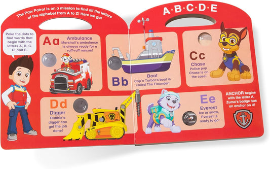 Melissa & Doug PAW Patrol Poke-A-Dot Alphabet Adventure Children’s Book, Interactive ABC Learning Toy for Kids