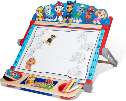 Melissa & Doug PAW Patrol Wooden Double-Sided Tabletop Art Center Easel, 33 Pieces, Art & Drawing Activity Toy for Kids Ages 3+