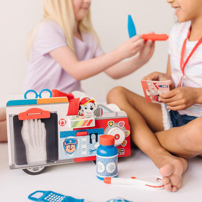 Melissa & Doug PAW Patrol Marshall’s Wooden Rescue EMT Caddy, 14-Piece Pretend Play Doctor & Rescue Toy Set