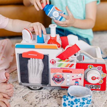 Melissa & Doug PAW Patrol Marshall’s Wooden Rescue EMT Caddy, 14-Piece Pretend Play Doctor & Rescue Toy Set