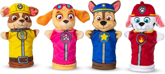 Melissa & Doug PAW Patrol Hand Puppets Set, 4 Character Puppets with 4 Activity Cards for Imaginative Play Kids Toys