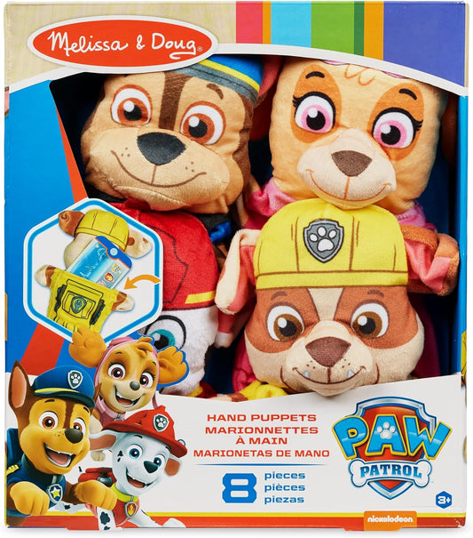 Melissa & Doug PAW Patrol Hand Puppets Set, 4 Character Puppets with 4 Activity Cards for Imaginative Play Kids Toys