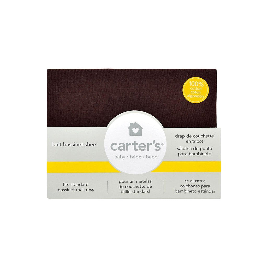 1 X Carter's Solid Knit Bassinet Sheet - Chocolate Brown