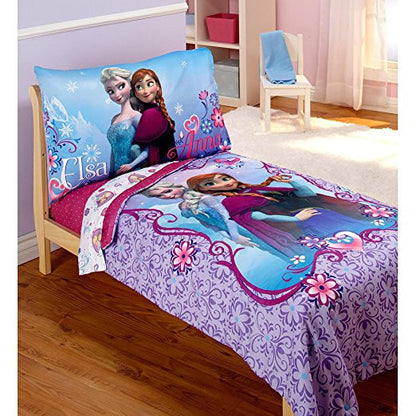 Disney Frozen Elsa & Anna 4-Piece Toddler Bed Set
