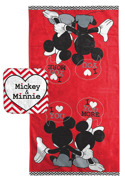 Mickey/Minnie Mouse "Luv U More" 2-Piece Bath Set