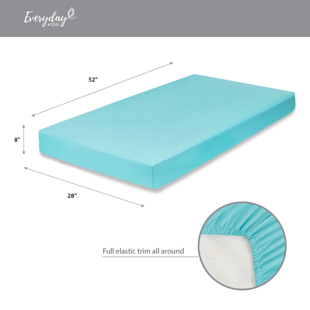 Everyday Kids Fitted Crib Sheet - Aqua