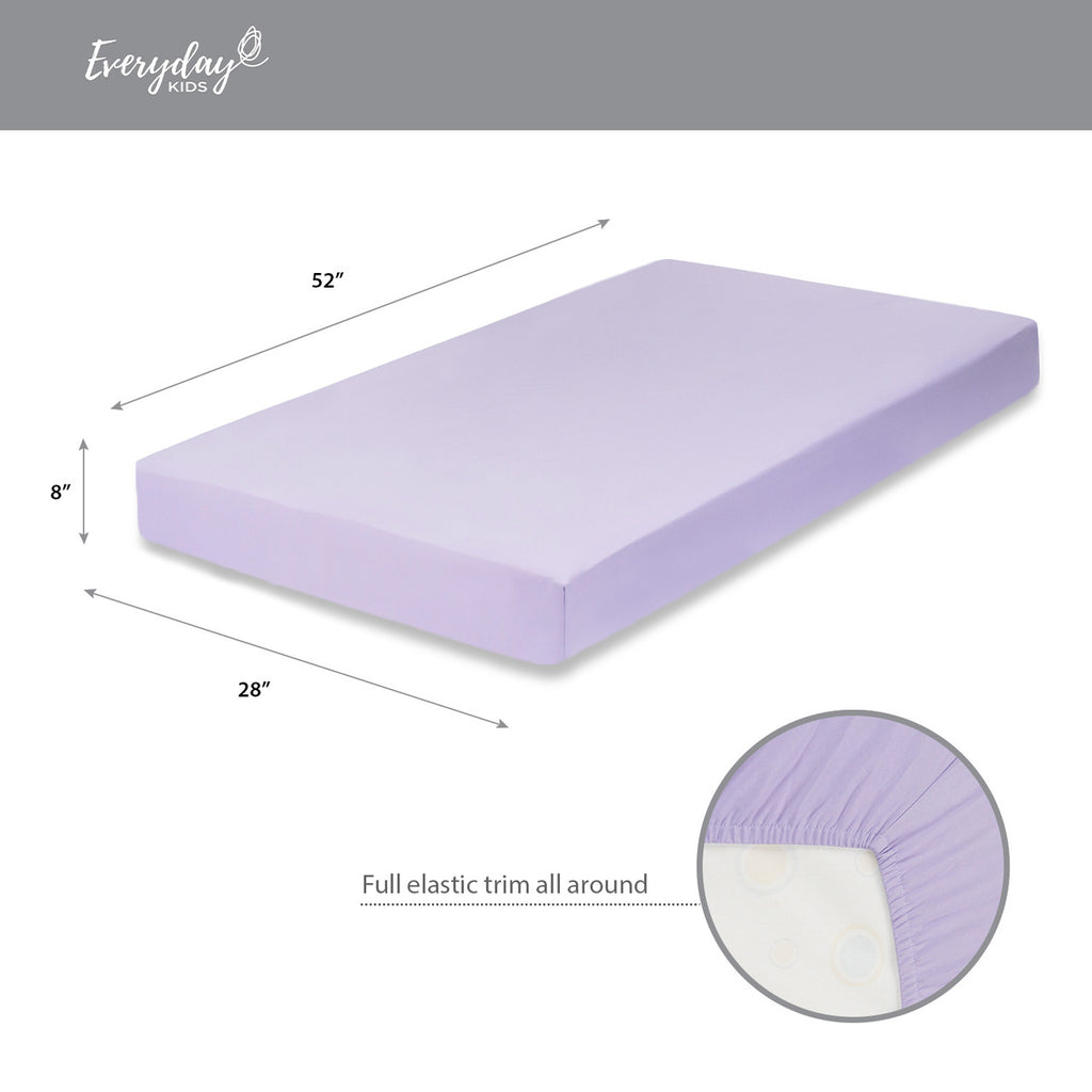 Everyday Kids Fitted Crib Sheet - Lavender