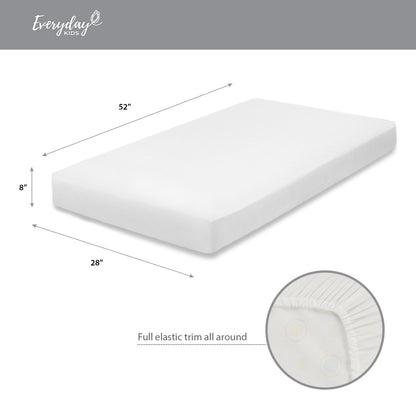 Everyday Kids Fitted Crib Sheet - White