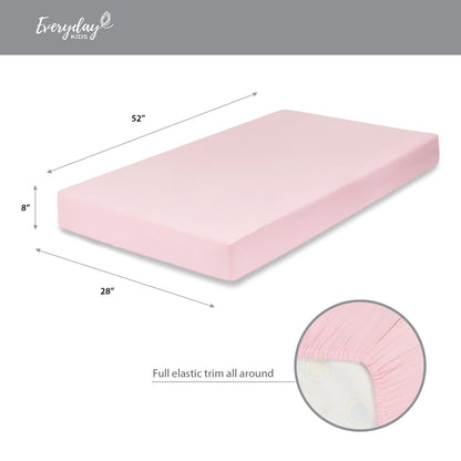 Everyday Kids 2-Pack Fitted Crib Sheets - Pink/White