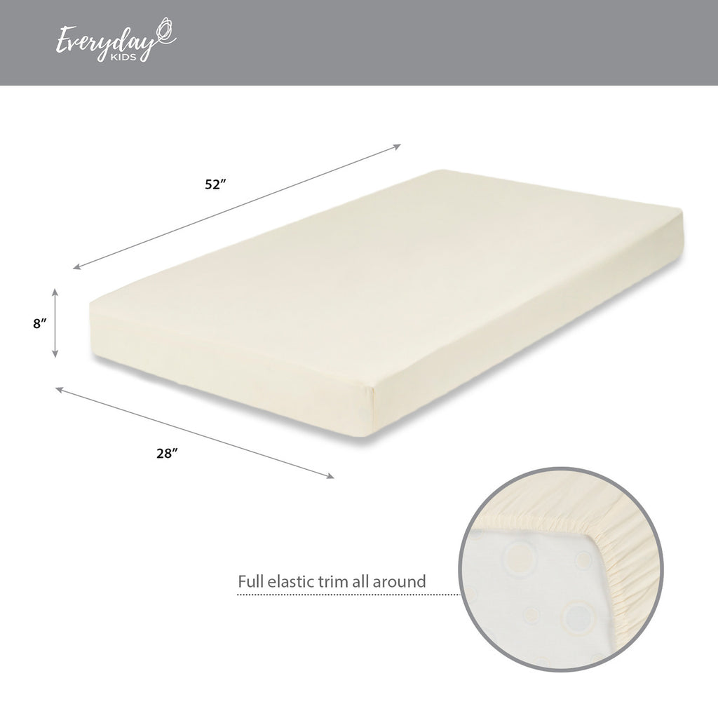 Everyday Kids 2-Pack Fitted Crib Sheets - White/Beige