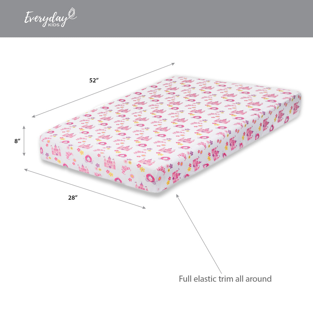 Everyday Kids Fitted Crib Sheet - Princess Storyland