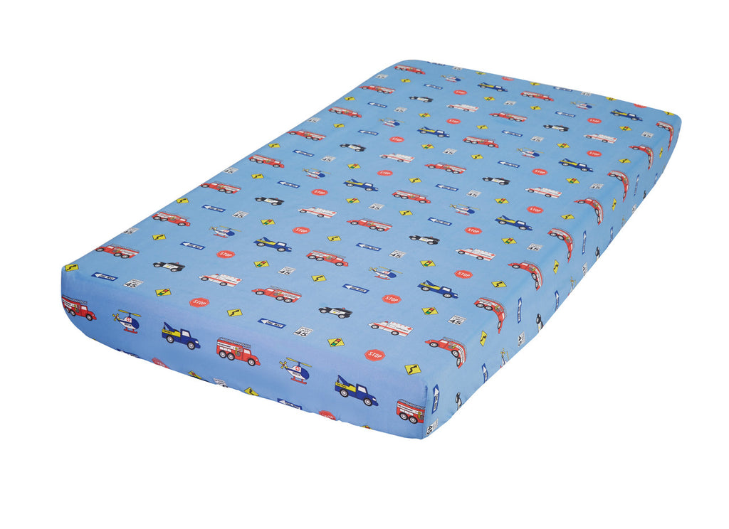 Everyday Kids Fitted Crib Sheet - Police, Fire and Rescue