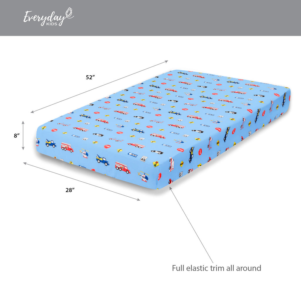 Everyday Kids Fitted Crib Sheet - Police, Fire and Rescue