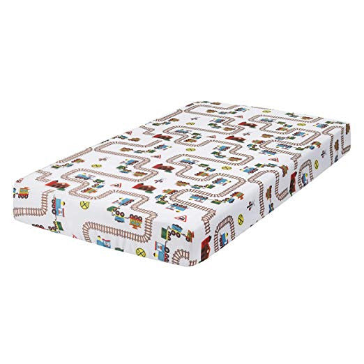 Everyday Kids Fitted Crib Sheet - Choo Choo Train