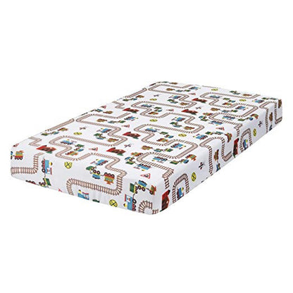 Everyday Kids Fitted Crib Sheet - Choo Choo Train