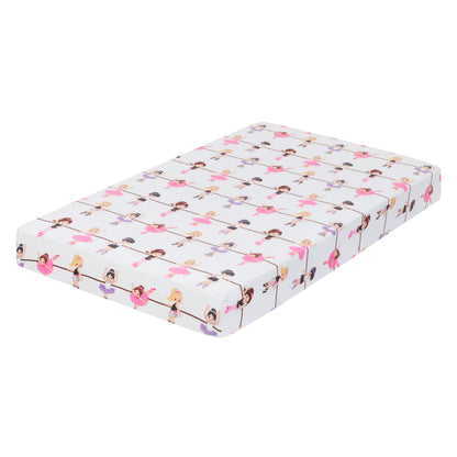 Everyday Kids Fitted Crib Sheet - Born to Dance Ballerina