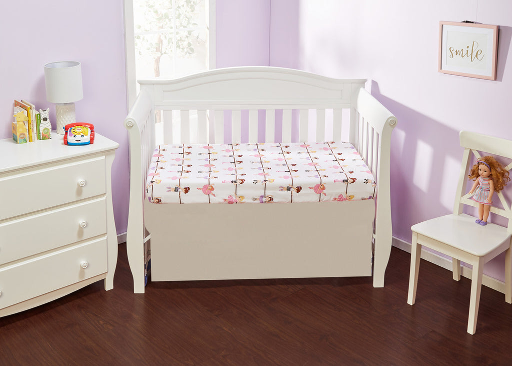 Everyday Kids Fitted Crib Sheet - Born to Dance Ballerina