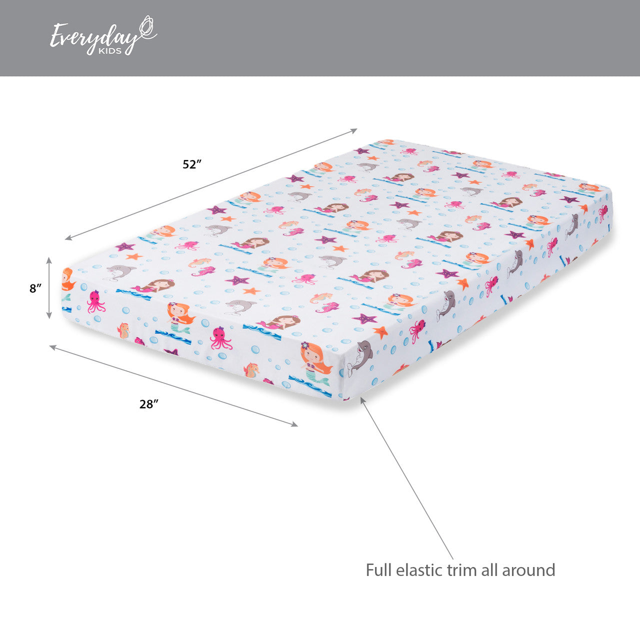 Everyday Kids Fitted Crib Sheet - Mermaid Adventures