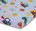 EVERYDAY KIDS Baby Boy Fitted Crib Sheet - Under Construction