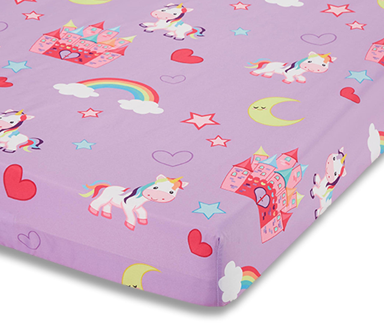 EVERYDAY KIDS Baby Girl Fitted Crib Sheet - Unicorn Dreams