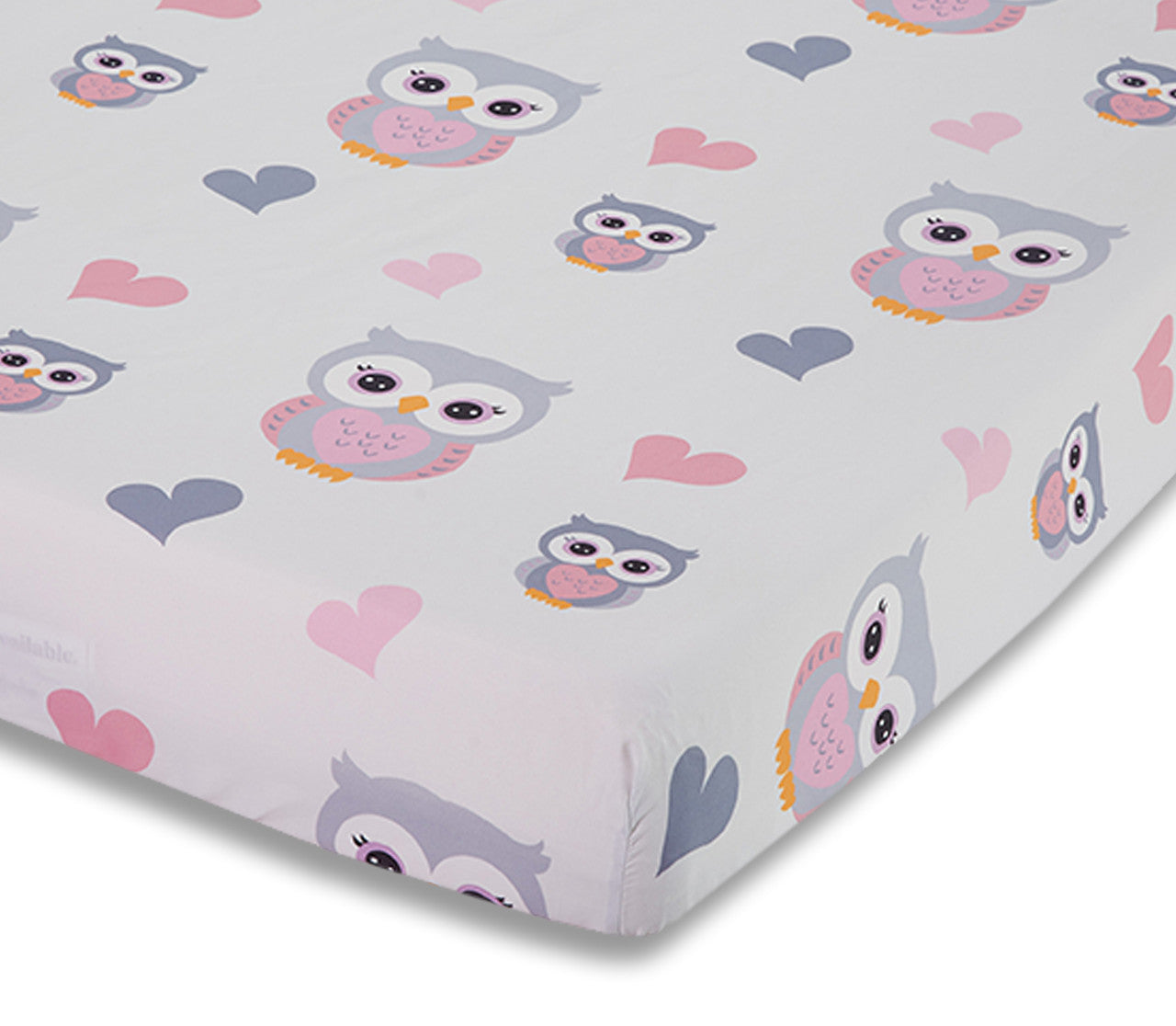 EVERYDAY KIDS 2 Pack Fitted Girls Crib Sheet - Sweet Owls/Pink