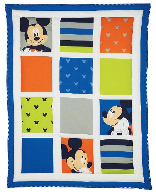 Disney Mickey 4 Piece Crib Bedding Set, Go Mickey