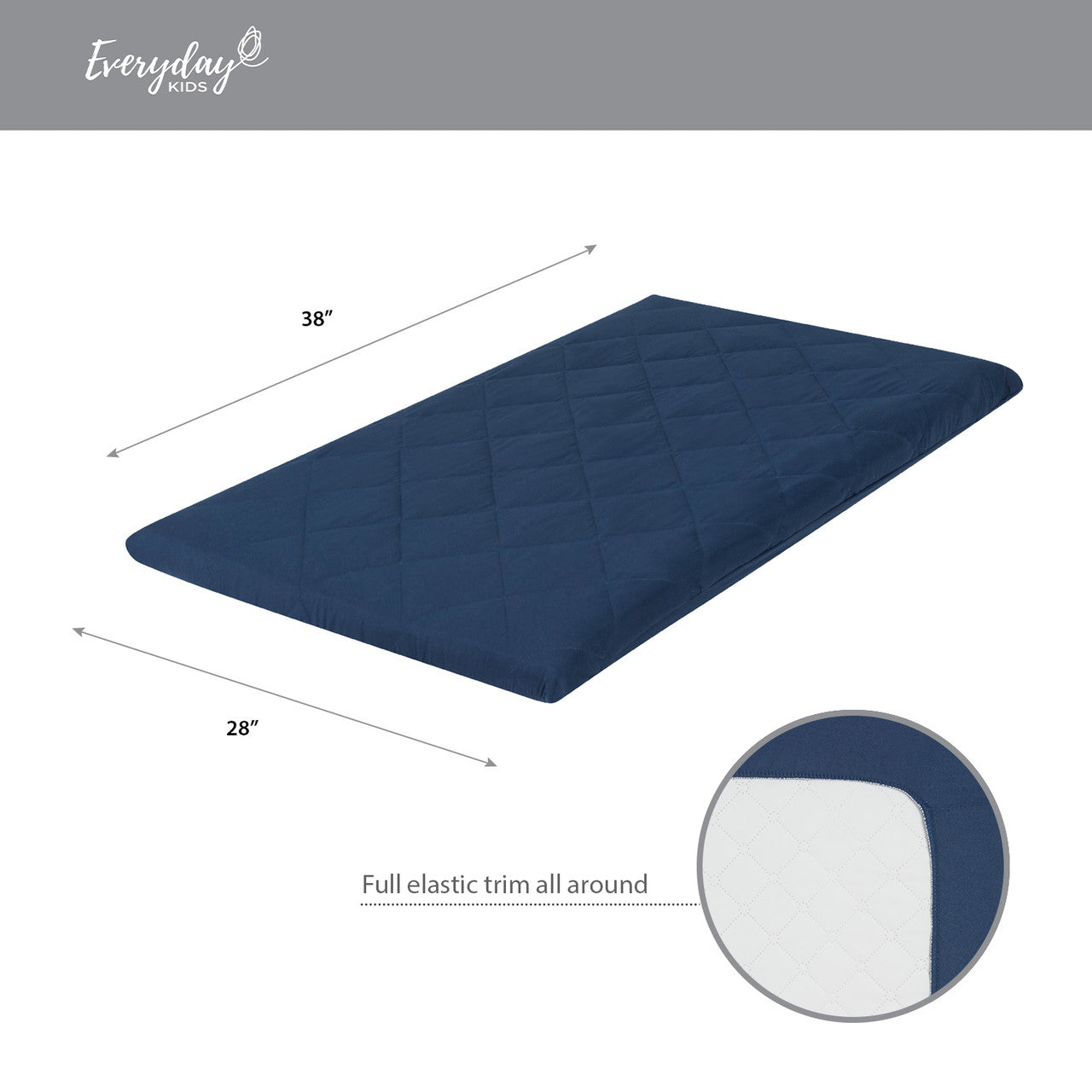 EVERYDAY KIDS Quilted Pack N' Play Playard Sheet - Navy
