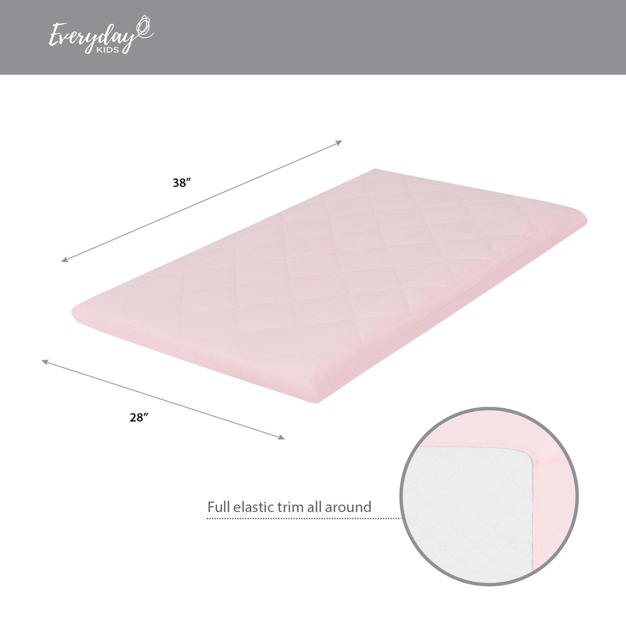 EVERYDAY KIDS Quilted Pack N' Play Playard Sheet - Pink