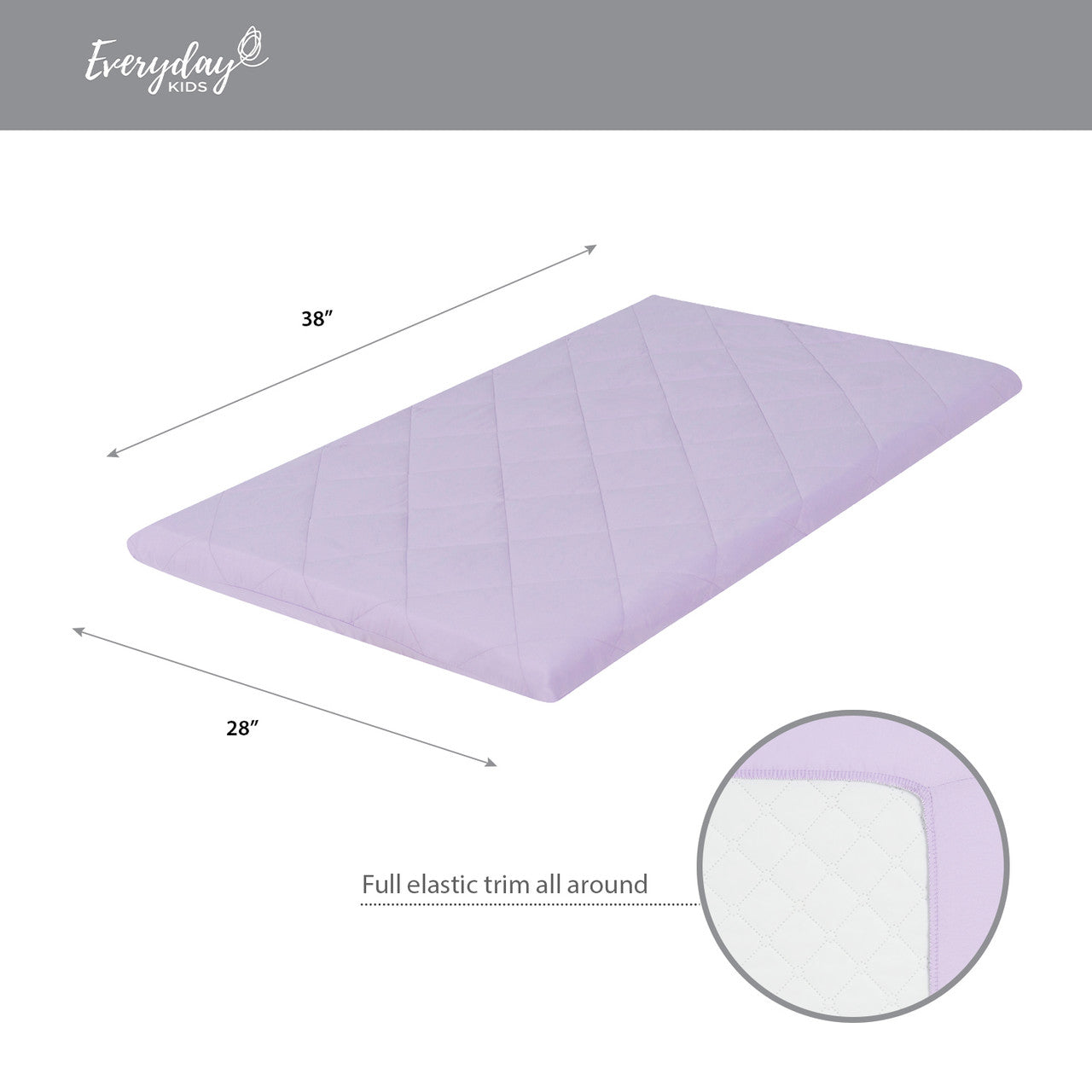 EVERYDAY KIDS Quilted Pack N' Play Playard Sheet - Purple