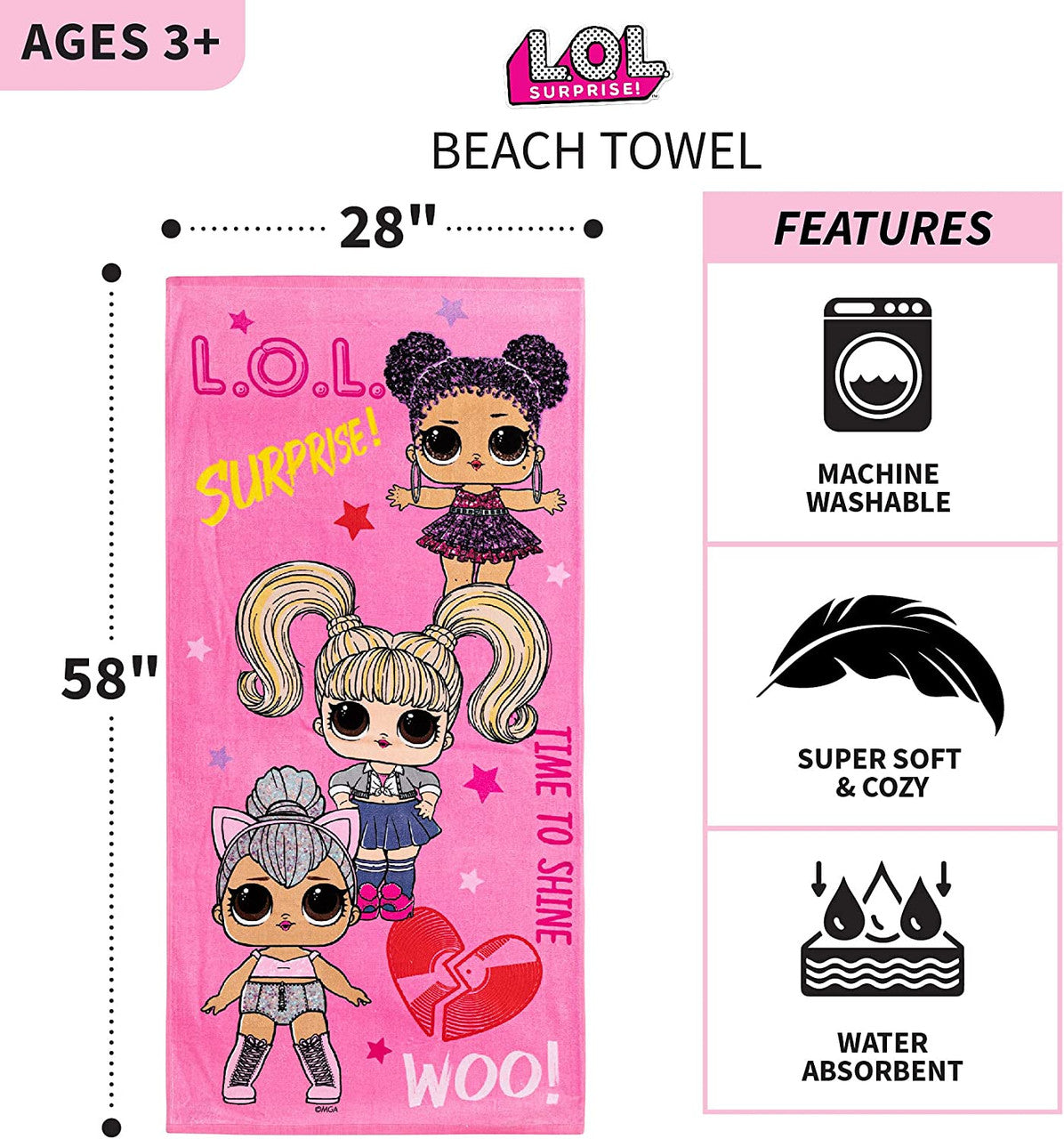 L.O.L. Surprise ReMix Beach Towel