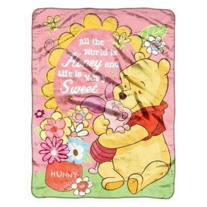 Winnie The Pooh 'Cheerful & Friendly' Micro Raschel Throw
