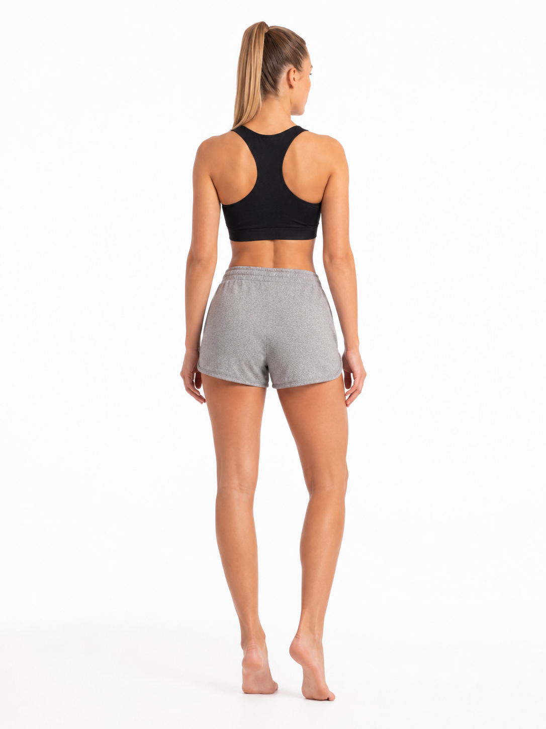 New York Laundry Women's 3-Inch Running Shorts with Drawstring Waistband and Pockets, Heather Grey