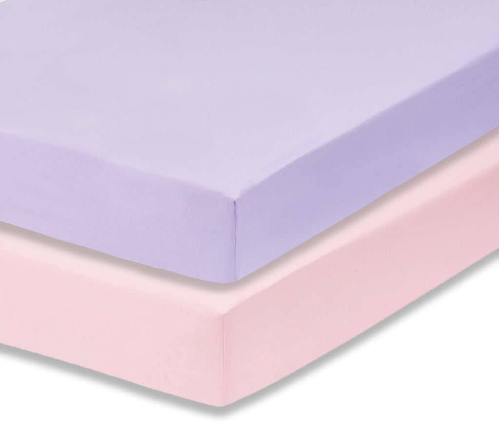 Everyday Kids 2-Pack Fitted Crib Sheets - Lavender/Pink