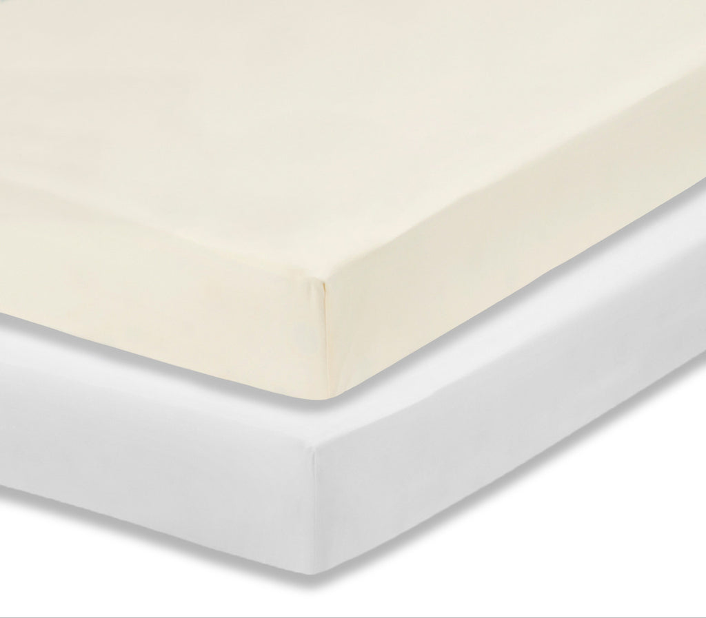 Everyday Kids 2-Pack Fitted Crib Sheets - White/Beige