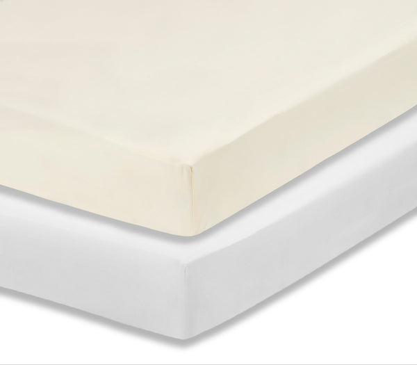 Everyday Kids 2-Pack Fitted Crib Sheets - White/Beige