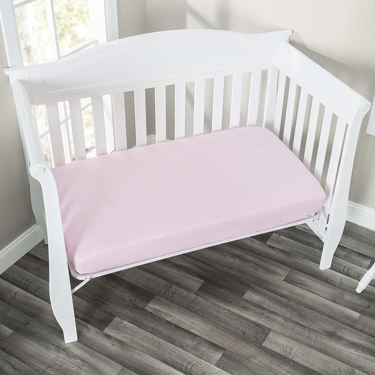 Everyday Kids 2-Pack Fitted Crib Sheets - Pink/White